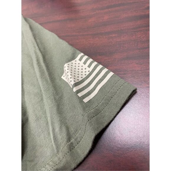 Under Armour American Flag Army Green Color Loose Fit Short Sleeve Tee - Picture 2 of 4